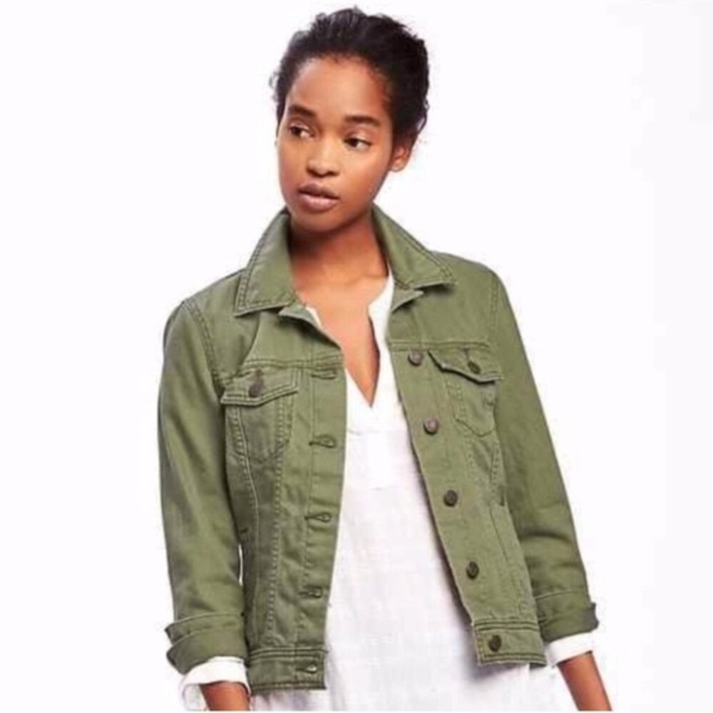 Old navy green jean jacket